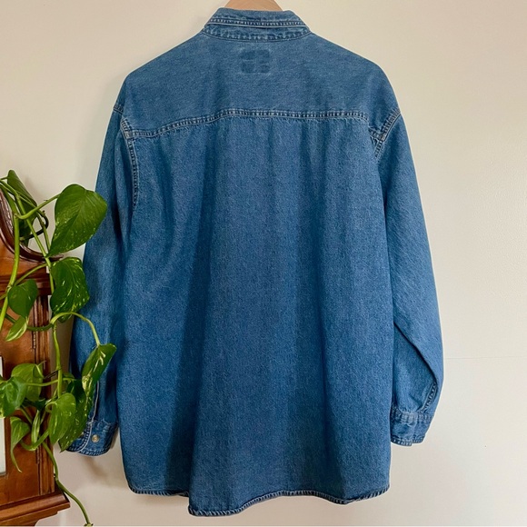 Vintage Lee 100% Cotton Blue Denim Button Down Collared Shirt Men’s Size… - Picture 7 of 8